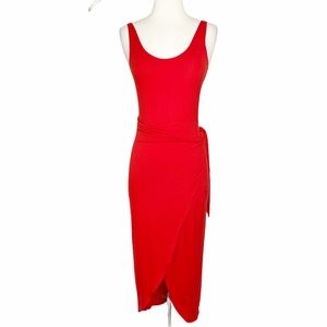 Reformation Red Kaila Wrap Style Jersey Dress S